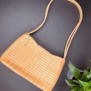 Fossil Woven Tan Leather Handbag